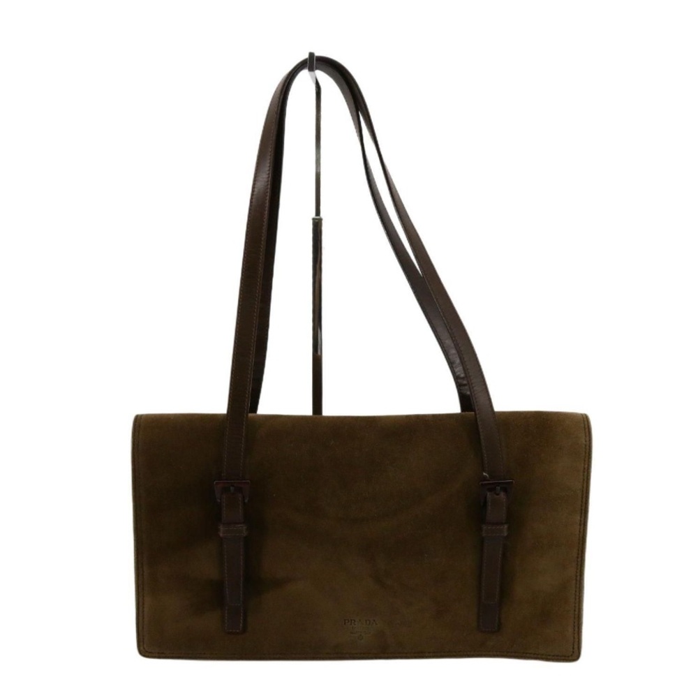 Pre-Owned Prada Suede Shoulder Bag in Cocoa Brown